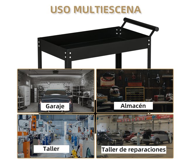 Carro de Herramientas Acero Laminado en Frío DURHAND Negro