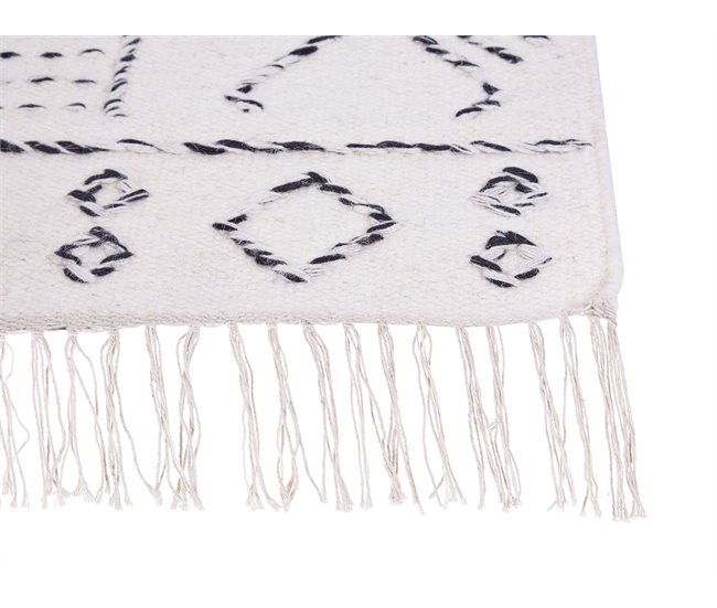 Beliani Alfombra de pelo corto ALKENT 160x230 Blanco/ Beige