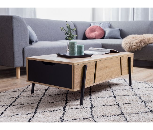 Beliani Mesa de centro BLACKPOOL 59x107 Marron