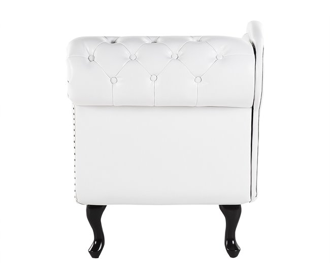 Beliani Chaise longue derecho Piel sintética NIMES Blanco