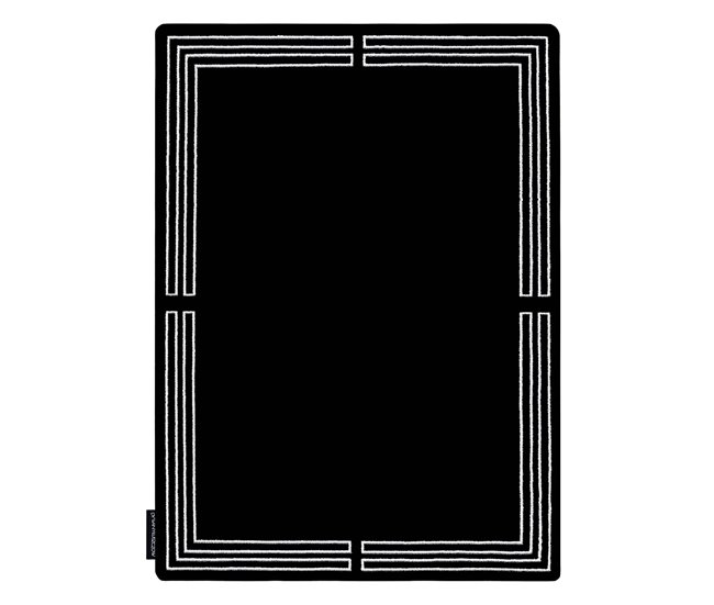 Alfombra HAMPTON Chick cuadro 80x150 Negro