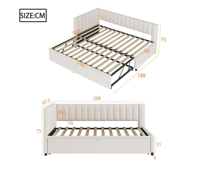 Camas nido 97x208 Beige