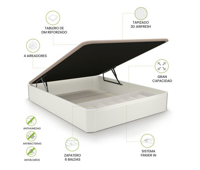 Canapé Luxury Plus 3D 150x190 Blanco