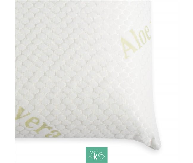 Almohada Viscoelástica Funda Aloe Vera Blanco Veta