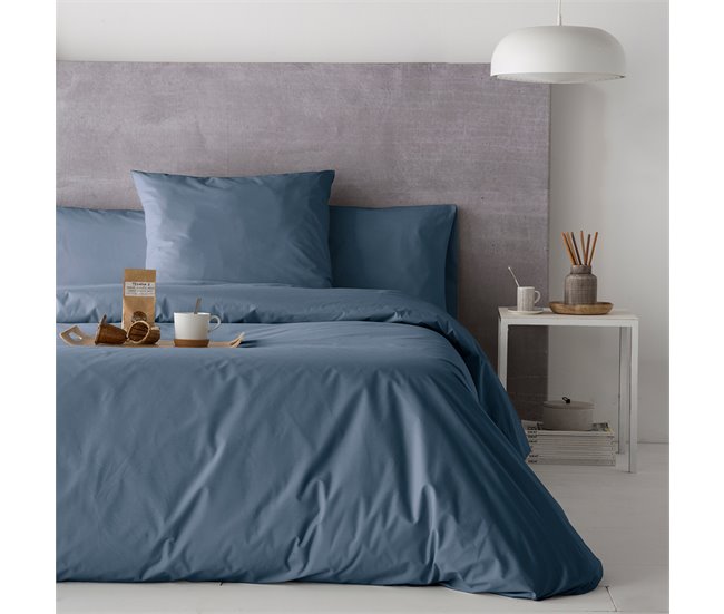 2 Fundas de almohada 100% algodón percal PURE 65x65 Azul