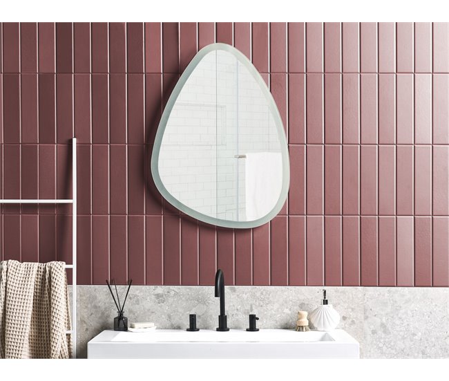 Beliani Espejo de baño BETHUNE Gris