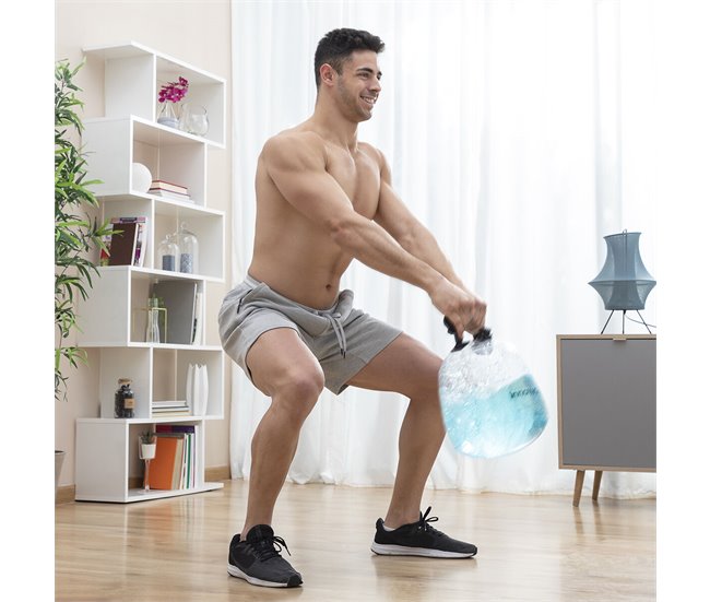Pesa Rusa de Agua para Entrenamiento Fitness con Guía de Ejercicios Negro