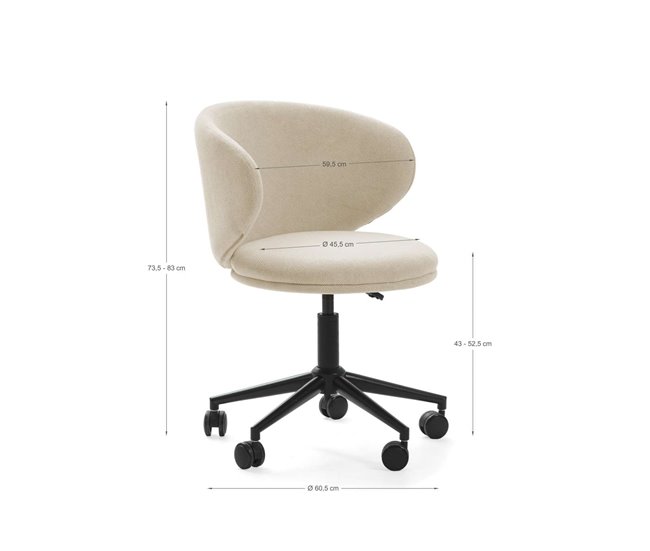 Silla de oficina Rebeca: confort y estilo en tu espacio laboral Beige