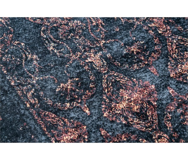 Alfombra lavable ANDRE 1013 Ornamento vintage 160x220 Negro