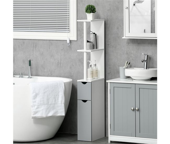 Armario de Baño MDF, Melamina de Madera kleankin, hogar - baño Gris