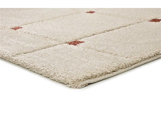 Alfombra shaggy geométrica con relieve BRENDA - ATTICGO 133x190 Cobre