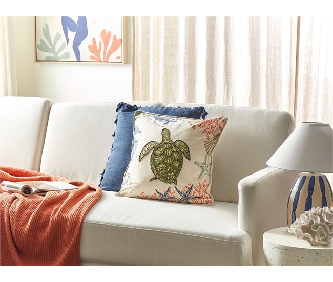 Beliani Cojín decorativo ALGAE Beige