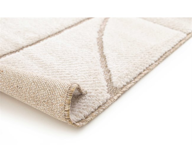Alfombra diseño cuadros en relieve DIENA - ATTICGO 120x170 Blanco