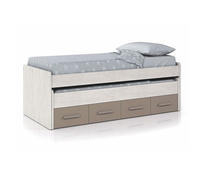 Cama doble juvenil Ares Blanco Veta