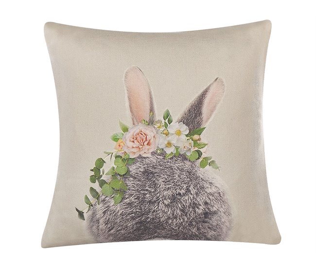 Beliani Cojín decorativo FATSIA Gris Oscuro