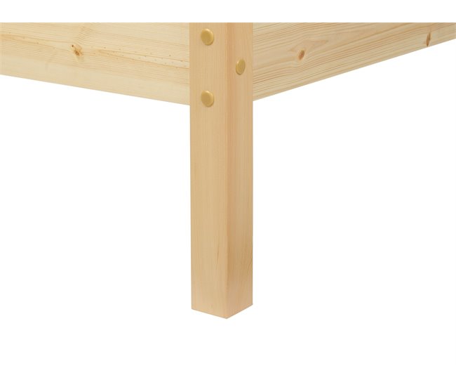Beliani Cama con somier Madera de pino VANNES 167x209 Blanco