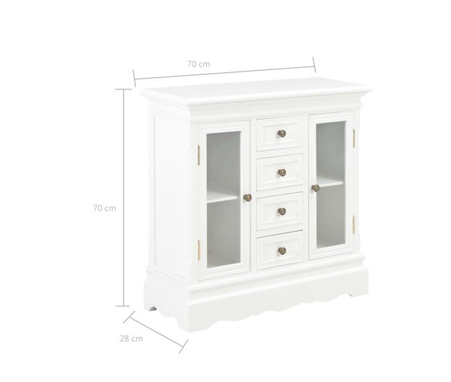 Aparador de madera maciza de pino 4402057 Marron
