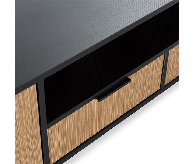 Mueble TV Denis 1 puerta y 2 cajones Negro