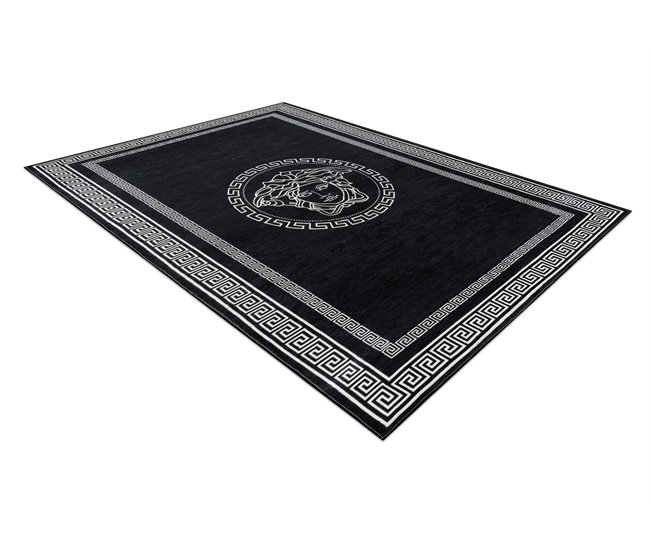 Alfombra lavable ANDRE 2031 Marco medusa griego 120x170 Negro