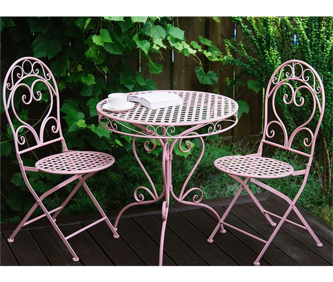 Beliani Conjunto plegable ALBINIA Rosa