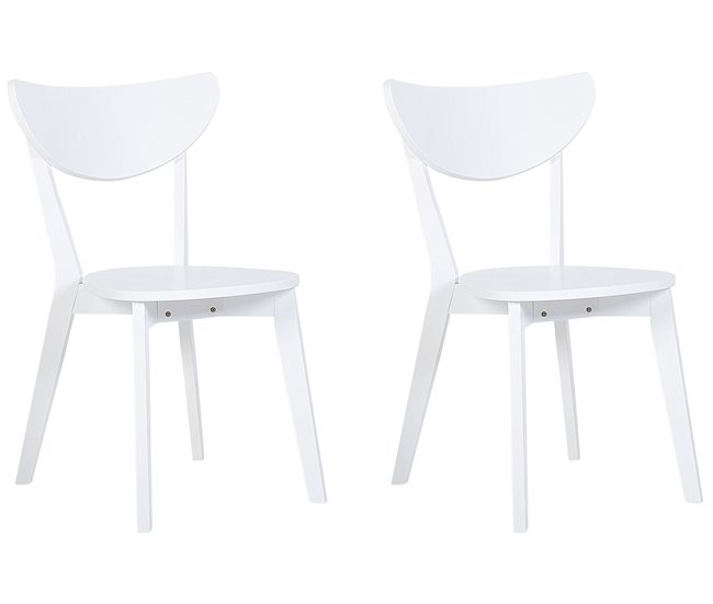 Beliani Silla de comedor ROXBY Blanco