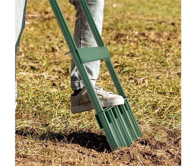 Aireador Púas Huecas Acero Outsunny Verde