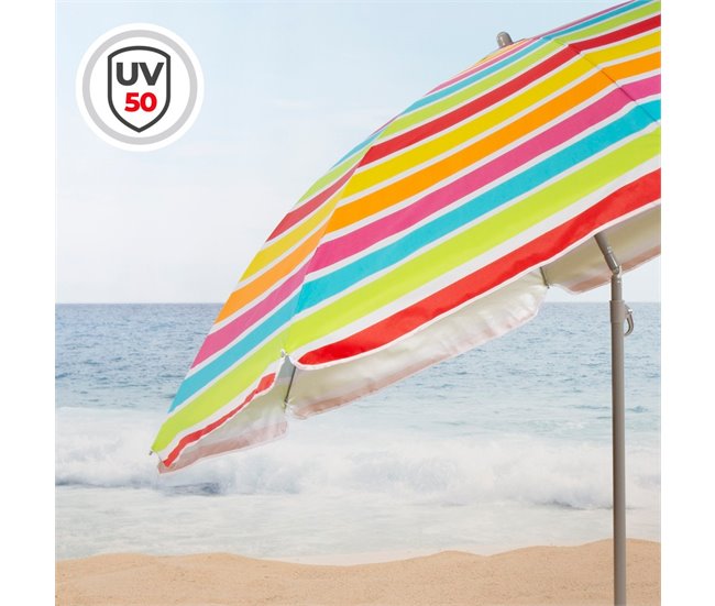 Aktive Sombrilla de playa inclinable Multicolor