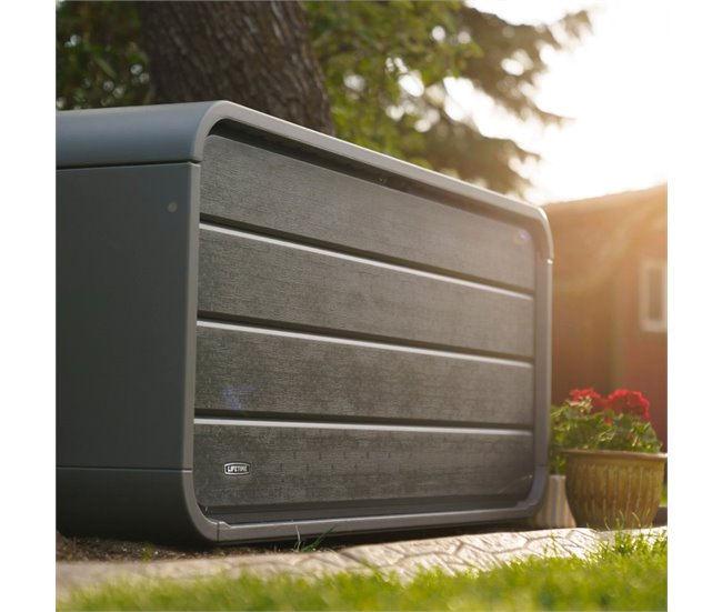 Baúl exterior ultrarresistente c/tapa abatible Lifetime Gris