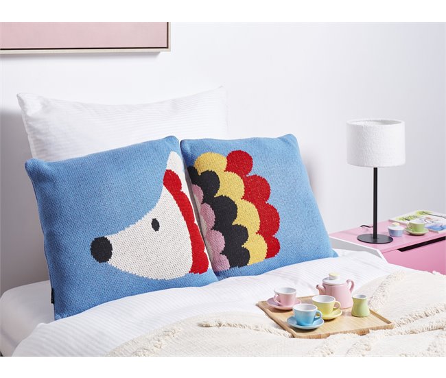 Beliani Cojín decorativo PASHOT Azul