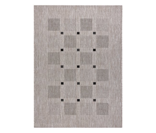 Alfombra de cuerda sisal FLOORLUX 20079 Cuadrícula 240x330 Gris