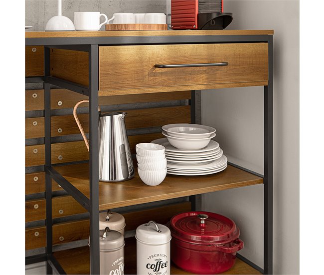 Aparador de Comedor con Cajón y 2 Estantes FSB71-PF SoBuy Natural