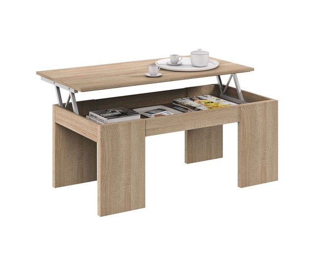 Mesa de centro elevable Kendra 100x50 Roble