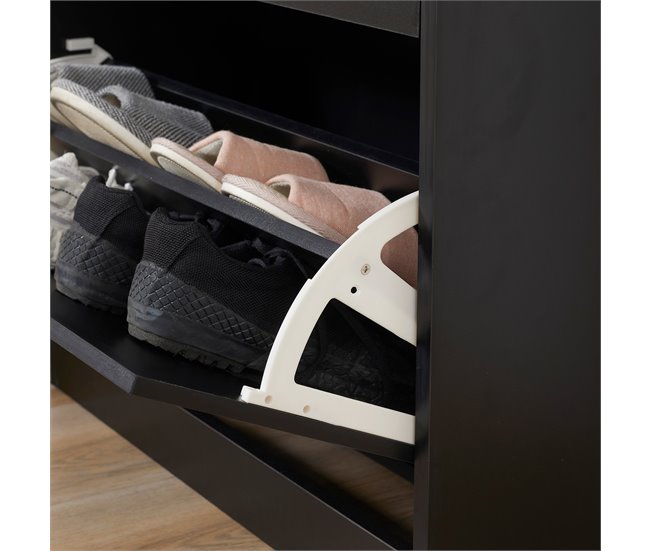 Armario para Zapatos Melamina de Madera HOMCOM Negro