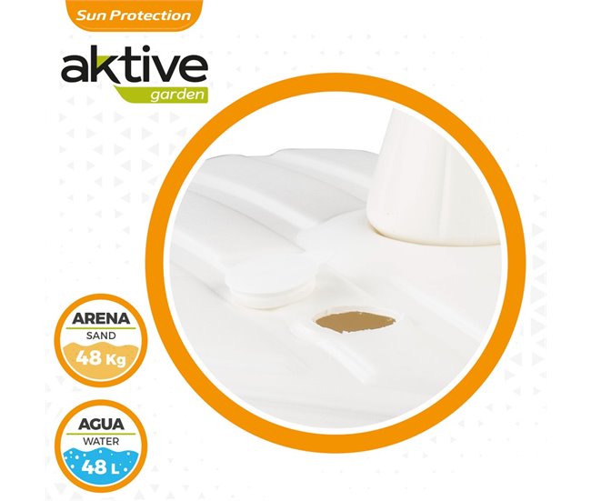 Base para sombrilla cuadrada blanca 33-48 mm Aktive Blanco