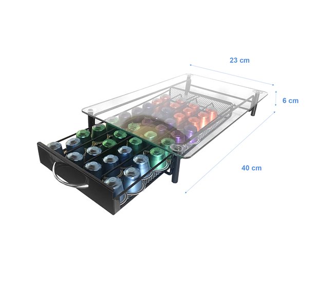 Soporte Organizador Cápsulas Nespresso 40 Cápsulas Nyana Home Aluminio