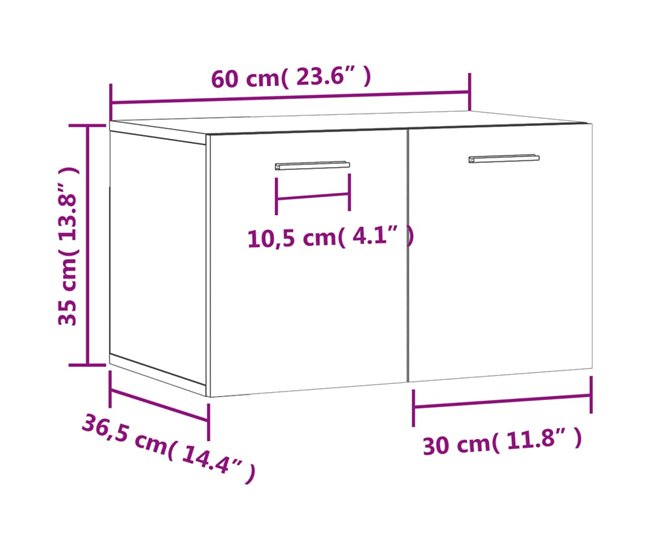 Armario de pared 60 Blanco