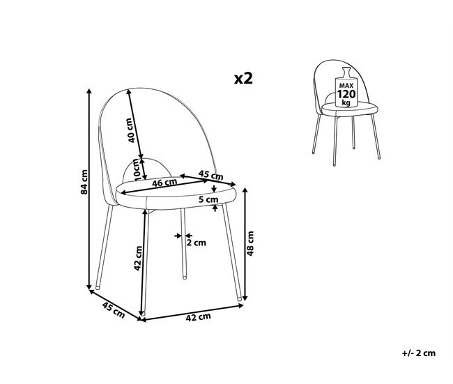 Beliani Silla de comedor COVELO Gris