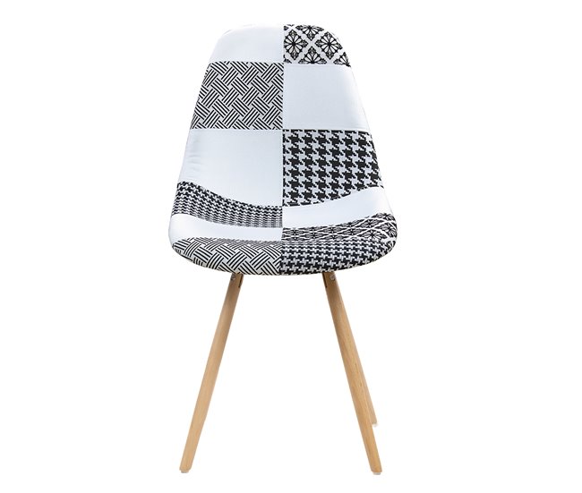 Silla Estocolmo Patchwork Negro/ Crema