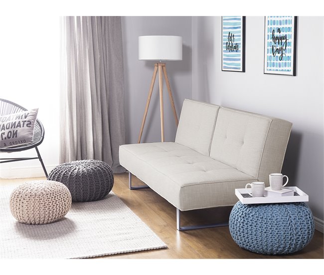 Beliani Sofá cama Poliéster DUBLIN Beige