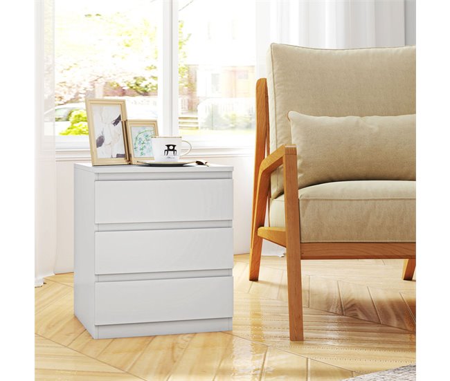 Cómoda Melamina de Madera HOMCOM, hogar - muebles de dormitorio Blanco