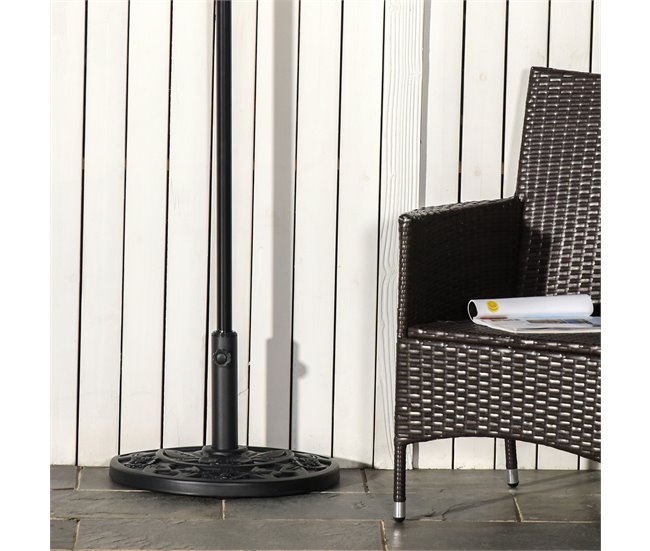 Base de Sombrilla HDPE y cemento Outsunny 50x32 Negro