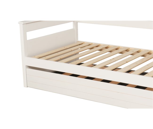 Cama nido 90x190 con somier DUPLEX Blanco