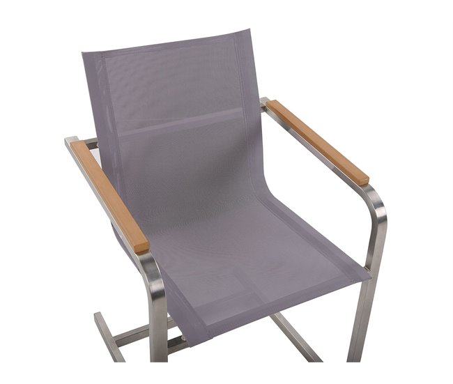 Beliani Conjunto de comedor MALETTO/COSOLETO Blanco/ Gris