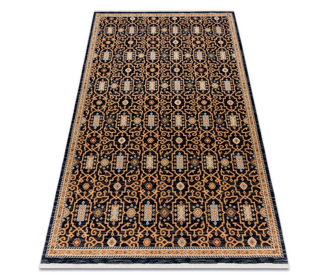 Alfombra KESHAN franjas oriental clásico 7680/53511 300x380 Marron