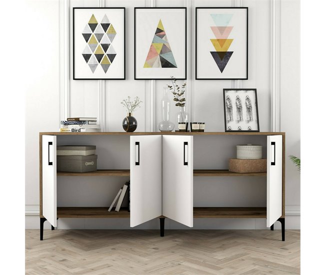 Aparador efecto madera 180 Blanco/ Madera