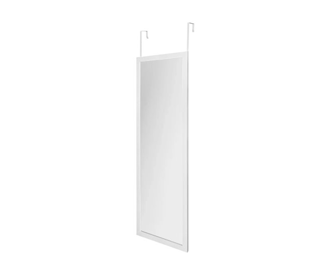 Acomoda Textil – Espejo Colgante de Puerta con Gancho. 35x0 Blanco
