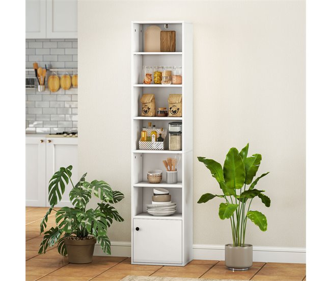 Estantería para Libros Melamina de Madera, MDF HOMCOM Blanco