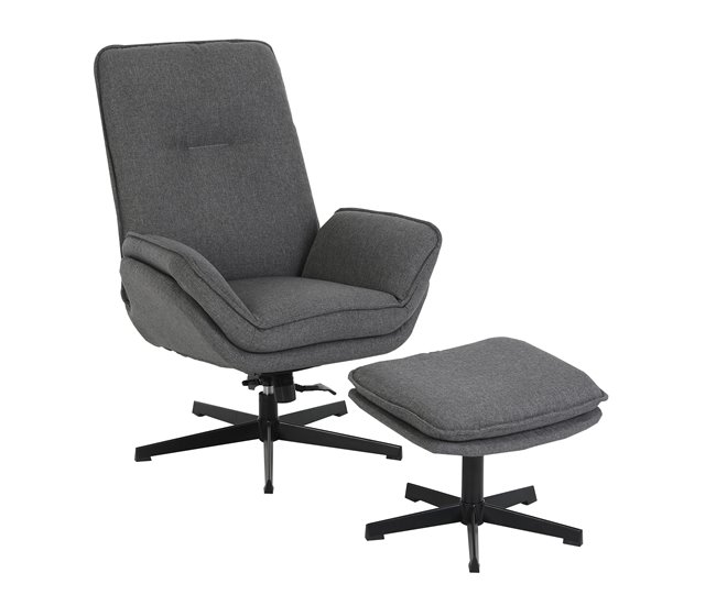 Sillón decorativo rotativo SARA color gris Gris