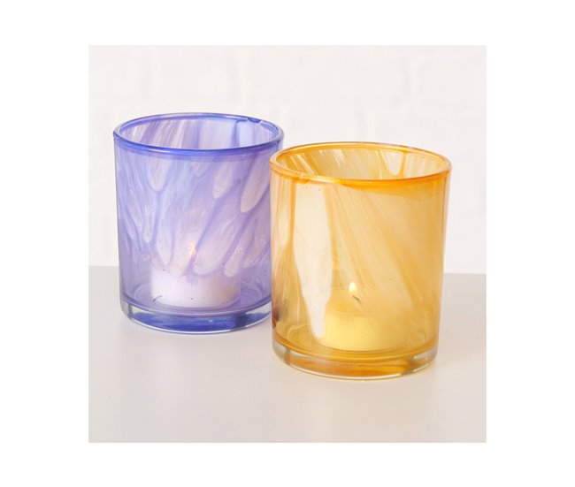 Porta velas BATOS L surtido material cristal 
