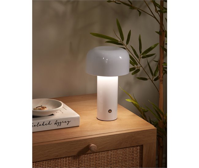 Beliani Lámpara de mesa BESOS Blanco